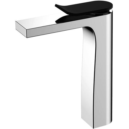 Fienza Lincoln Basin Mixer Tap Chrome with Matte Black Handle