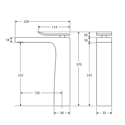 Fienza Lincoln Tall Basin Mixer Tap Chrome ,