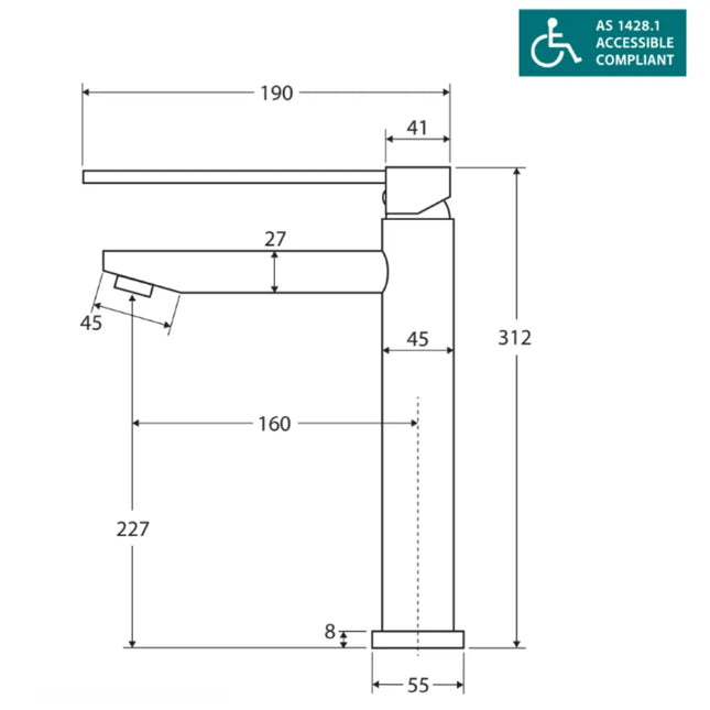 Fienza Hustle Care Matte Black Basin Mixer Tap