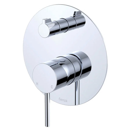 Kaya Wall Diverter Mixer Round Plate Chrome , Large Plate