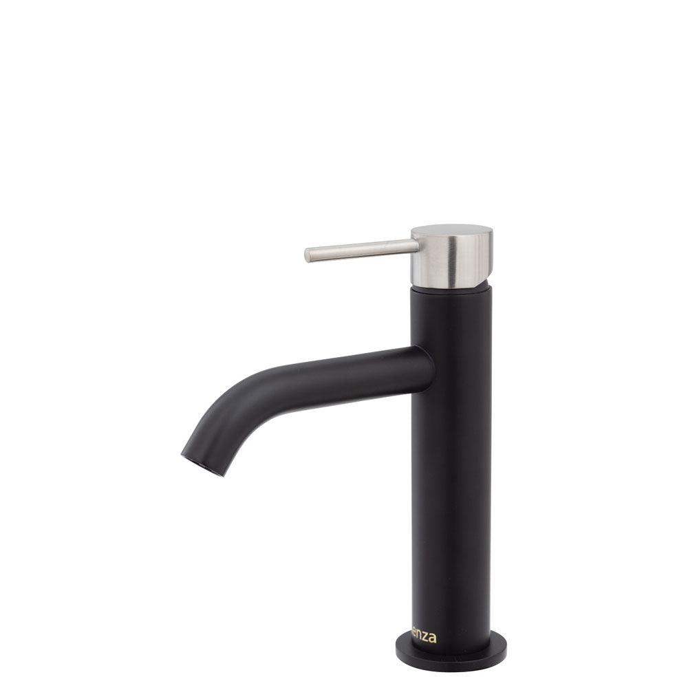 Fienza Kaya Basin Mixer Tap Matte Black with Brushed Nickel Handle , Default Title