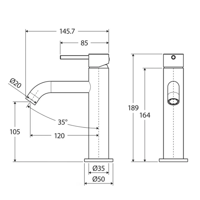 Fienza Kaya Basin Mixer Tap Gun Metal ,