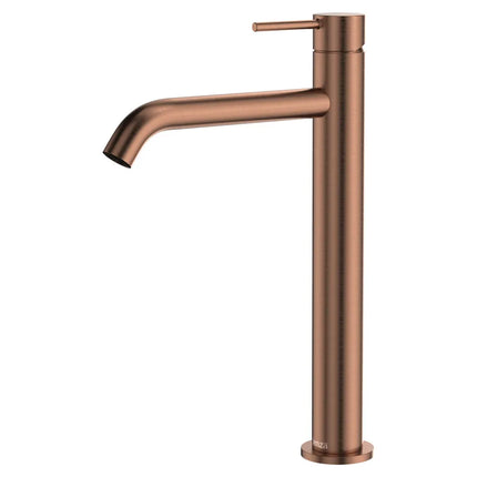 Fienza Kaya Basin Mixer Tap Brushed Copper, 3 Sizes