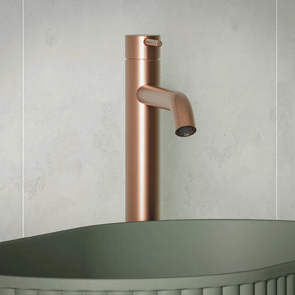 Fienza Kaya Basin Mixer Tap Brushed Copper, 3 Sizes