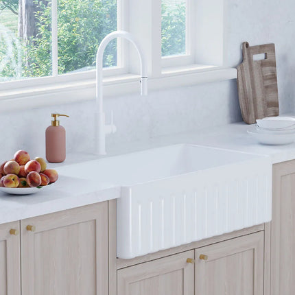 Kaya Pull Out Sink Mixer Matte White ,