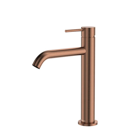 Fienza Kaya Basin Mixer Tap Brushed Copper, 3 Sizes