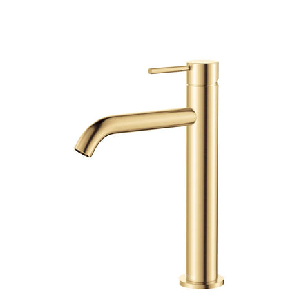 Fienza Kaya Basin Mixer Tap Brass Gold, 3 Sizes