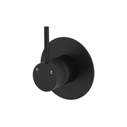 Fienza Kaya UP Wall Mixer Round Plate Matte Black , Large Plate