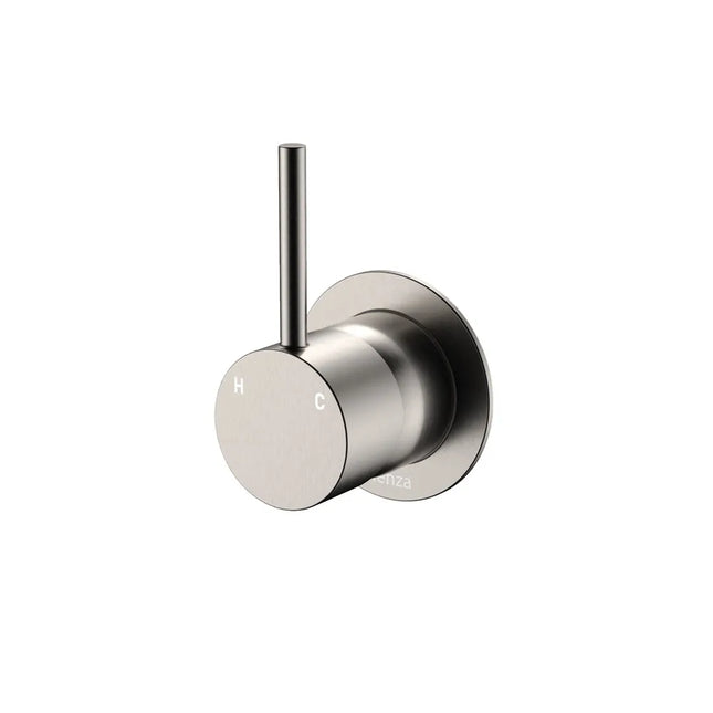 Fienza Kaya UP Wall Mixer Round Plate Brushed Nickle , Small Plate