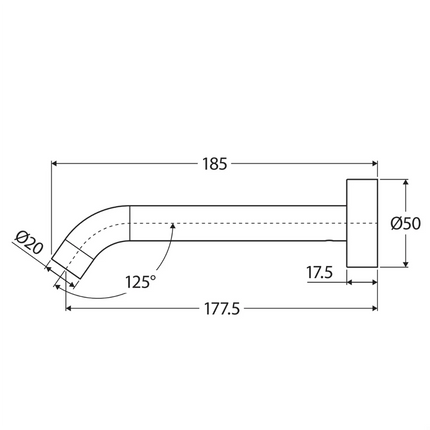 Fienza Kaya Wall Basin/Bath Outlet Gun Metal Grey ,