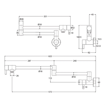 Fienza Kaya Pot Filler Chrome