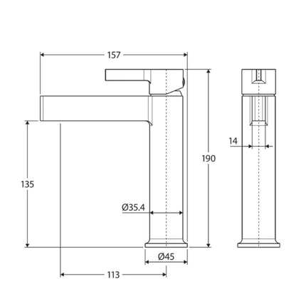 Fienza Sansa Basin Mixer Tap Gold ,