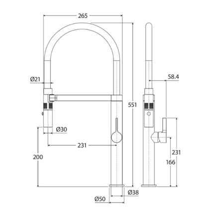 Sansa Pull Down Sink Mixer Chrome ,