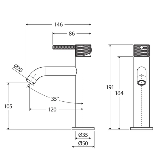 Fienza Axle Basin Mixer Tap Matte Black ,