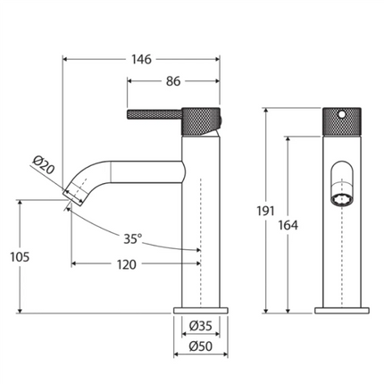 Fienza Axle Basin Mixer Tap Brushed Nickel ,