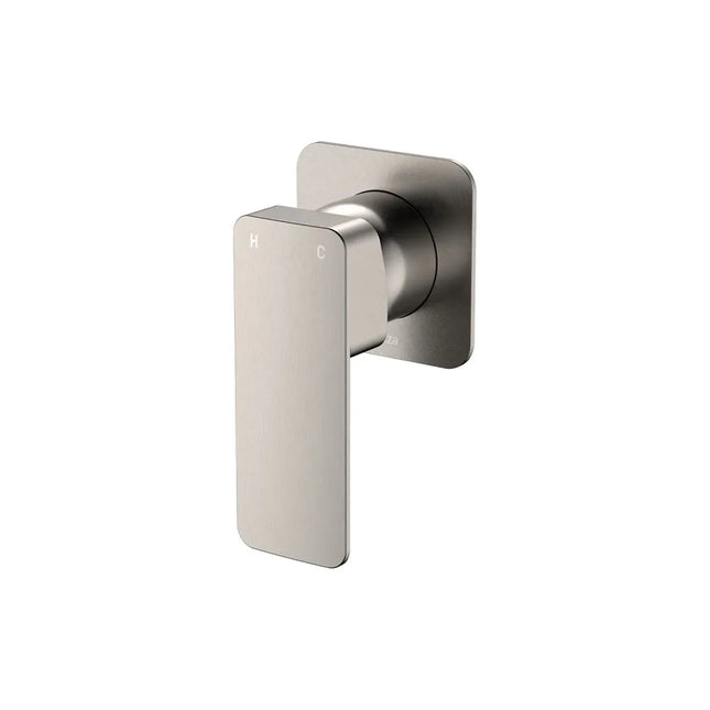 Fienza Tono Wall Mixer Small Square Plate Brushed Nickel ,