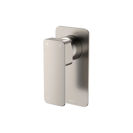 Fienza Tono Wall Mixer Square Plate Brushed Nickel