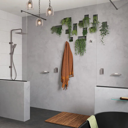 Fienza Tono Wall Mixer Square Plate Gun Metal Grey