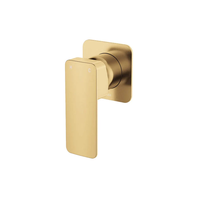 Fienza Tono Wall Mixer Small Square Plate Brass Gold ,