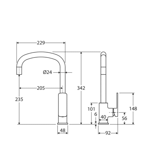 Fienza Tono Sink Mixer Brass Gold ,