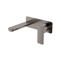 Fienza Tono Basin/Bath Wall Mixer Set Large Rectangular Plate Gun Metal Grey , 160mm