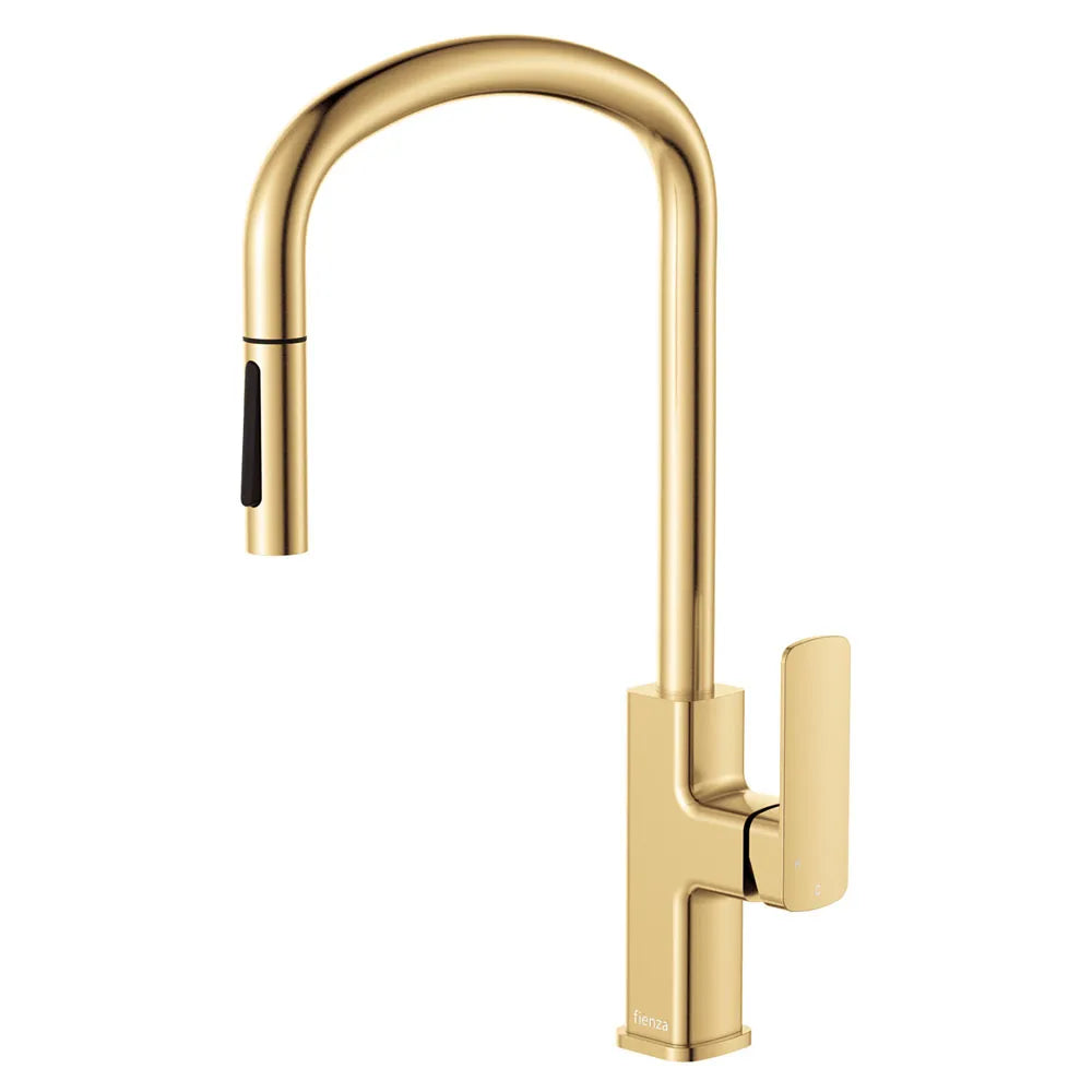 Fienza Tono Pull Out Sink Mixer Brass Gold ,