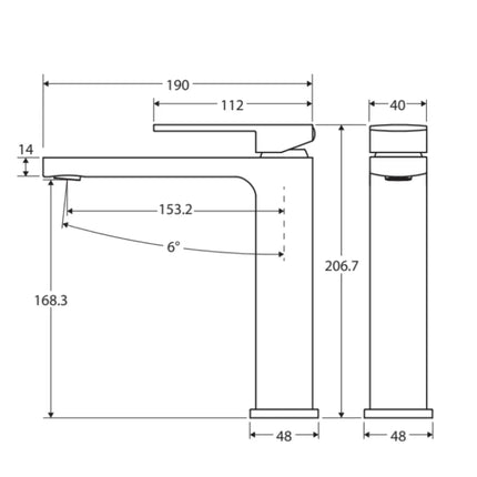 Fienza Tono Basin Mixer Gun Metal Grey, 3 Sizes