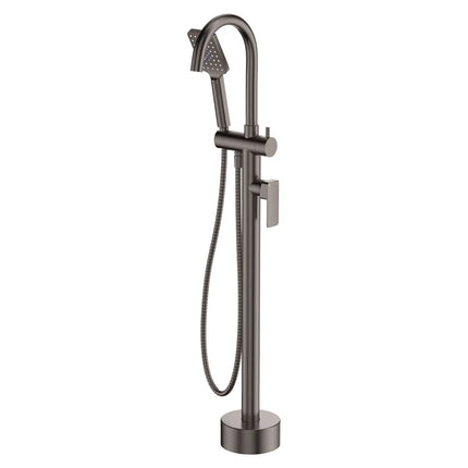 Fienza Tono Floor Mounted Bath Mixer with Hand Shower Gun Metal Grey ,