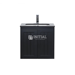 590W X 450H X 560D Modern Shaker Matt Black Wall Hung Vanity Two Doors Cabinet Only & Ceramic Top Available ,