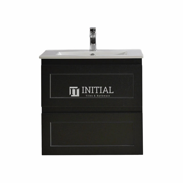 Fremantle Hampton Style Matte Black Wall Hung Vanity 590W X 450H X 560D ,