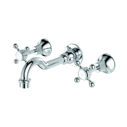 Fienza Lillian Shepherds Crook Chrome Basin/Bath Wall Set ,