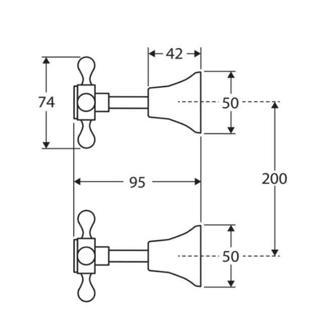 Fienza Lillian Matte Black Wall Top Assemblies ,