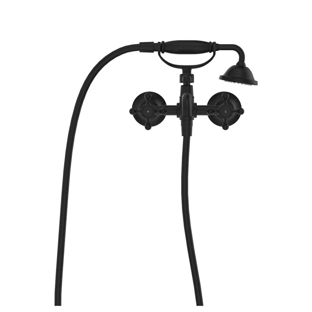 Fienza Lillian Exposed Bath Tap Set with Hand Shower Matte Black ,