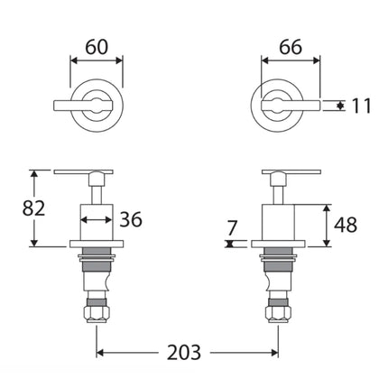 Fienza Michelle Chrome Lever Wall Top Assemblies ,