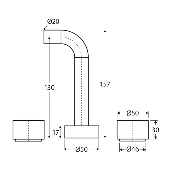 Fienza Kaya Chrome Wall Mounted Basin/Bath Tap Set, 3 Pieces