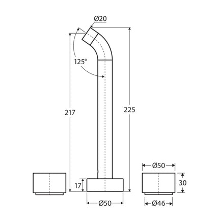 Fienza Kaya Brushed Nickel Wall Mounted Basin/Bath Tap Set, 3 Pieces