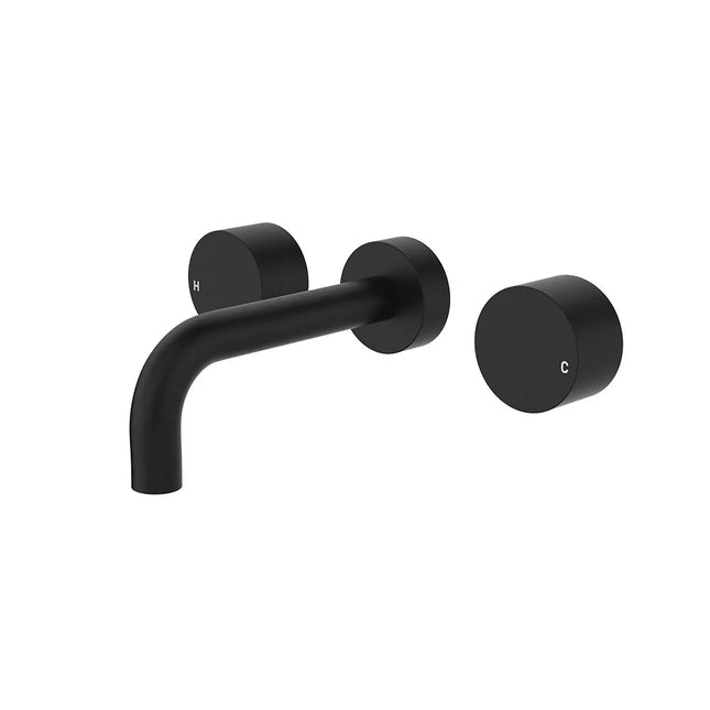 Fienza Kaya Matte Black Wall Mounted Basin/Bath Tap Set, 3 Pieces