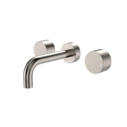 Fienza Kaya Brushed Nickel Wall Mounted Basin/Bath Tap Set, 3 Pieces