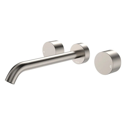 Fienza Kaya Brushed Nickel Wall Mounted Basin/Bath Tap Set, 3 Pieces
