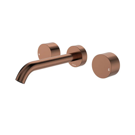 Fienza Kaya Brushed Copper Wall Mounted Basin/Bath Tap Set, 3 Pieces