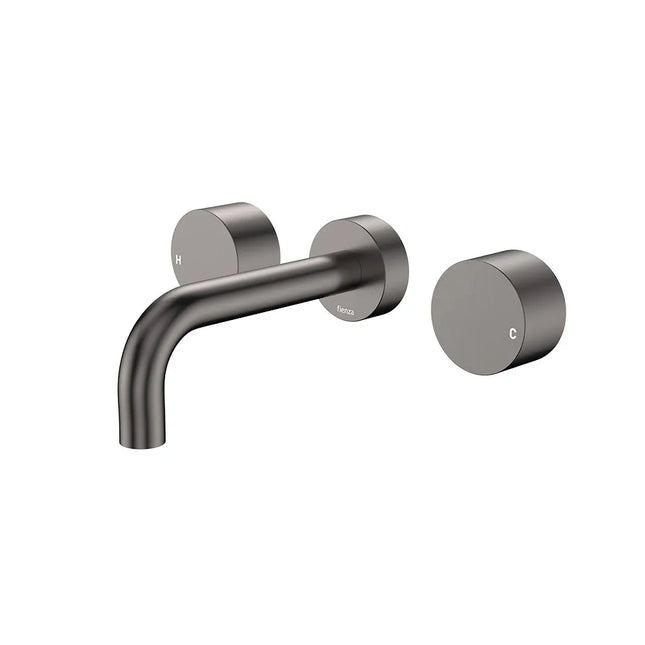 Fienza Kaya Gun Metal Wall Mounted Basin/Bath Tap Set, 3 Pieces