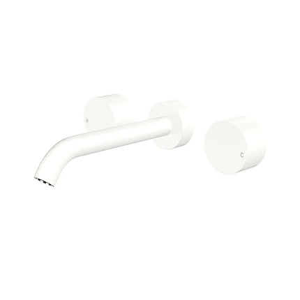 Fienza Kaya Matte White Wall Mounted Basin/Bath Tap Set, 3 Pieces