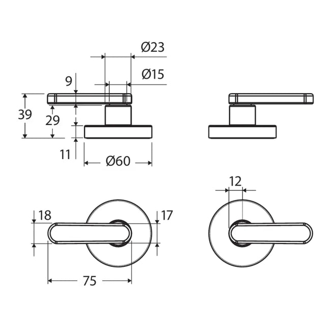 Fienza Michelle Chrome Lever Wall Top Assemblies