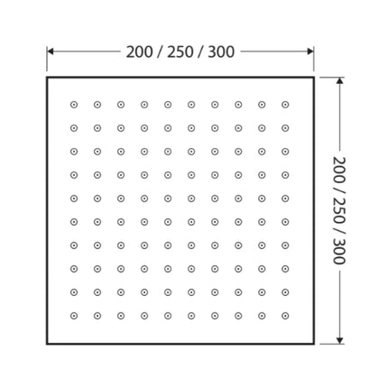 Fienza Modena 200mm Square Matte Black Shower Head ,