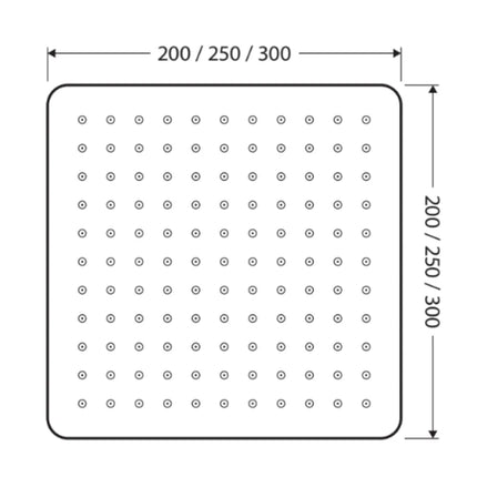 Fienza Jet 250mm Square Chrome Shower Head ,