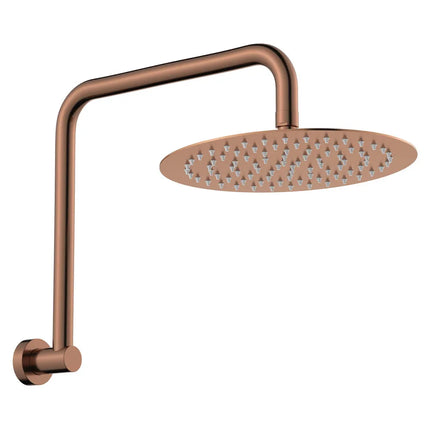 Fienza Kaya Brushed Copper Gooseneck Shower Arm Set