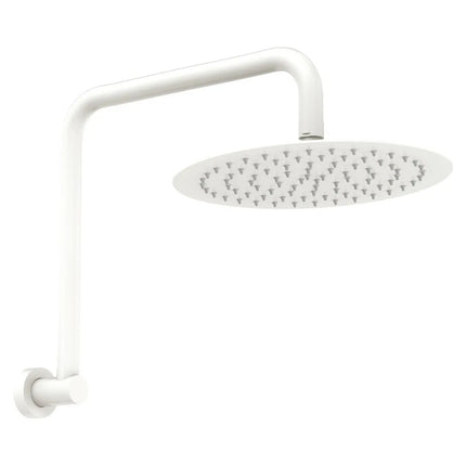 Fienza Kaya Matte White Gooseneck Shower Arm Set ,