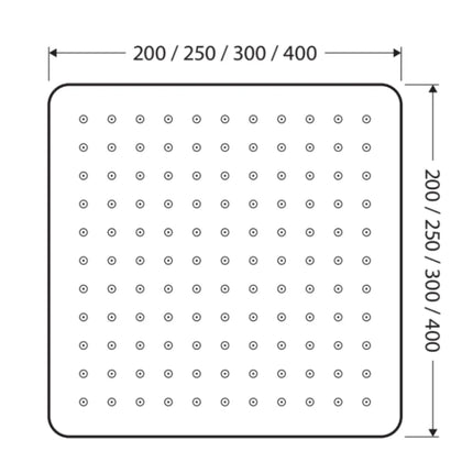 Fienza Slice 250mm Square Chrome Shower Head ,