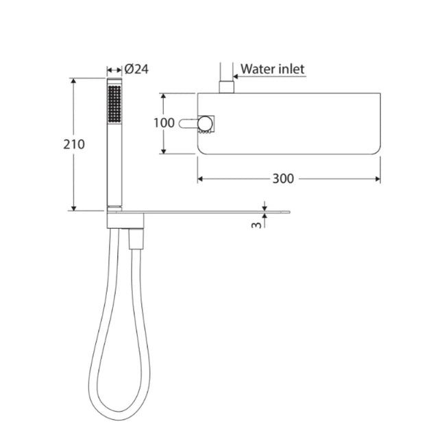 Fienza Empire Chrome Hand Shower With Integreted Shelf ,