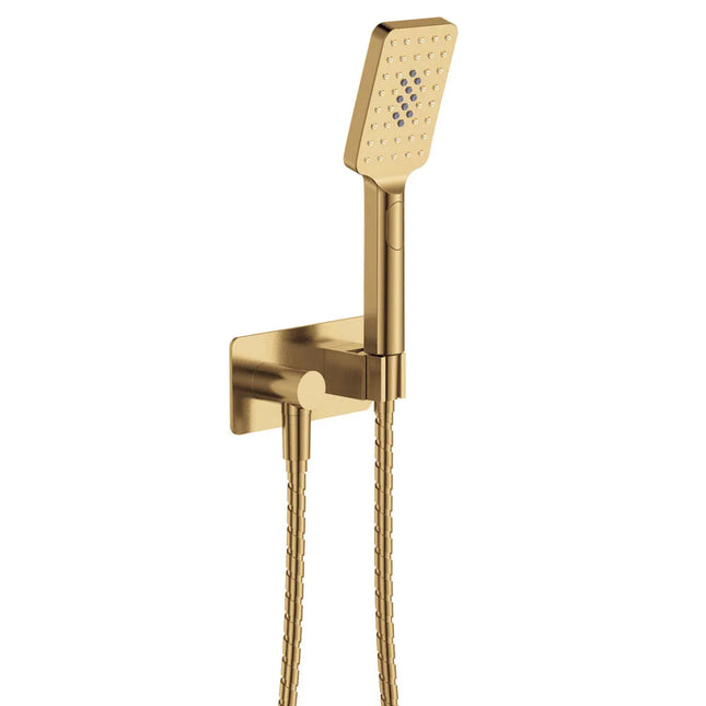 Fienza Tono Hand Shower Soft Square Plate Brass Gold ,